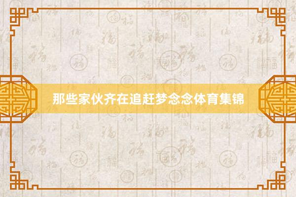 那些家伙齐在追赶梦念念体育集锦