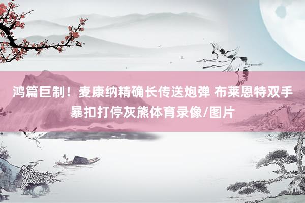 鸿篇巨制！麦康纳精确长传送炮弹 布莱恩特双手暴扣打停灰熊体育录像/图片