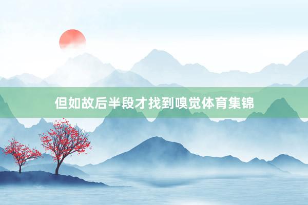 但如故后半段才找到嗅觉体育集锦