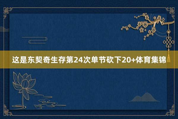 这是东契奇生存第24次单节砍下20+体育集锦