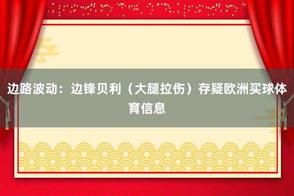 边路波动：边锋贝利（大腿拉伤）存疑欧洲买球体育信息