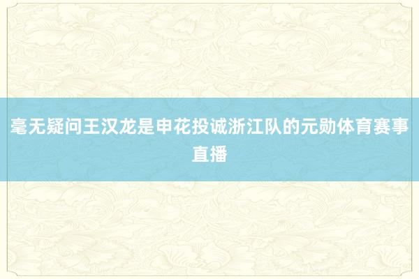 毫无疑问王汉龙是申花投诚浙江队的元勋体育赛事直播