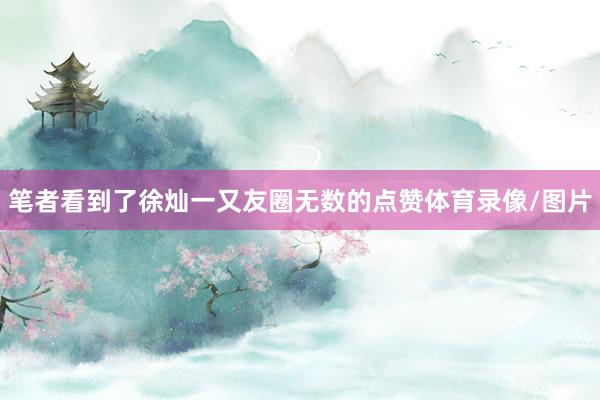笔者看到了徐灿一又友圈无数的点赞体育录像/图片
