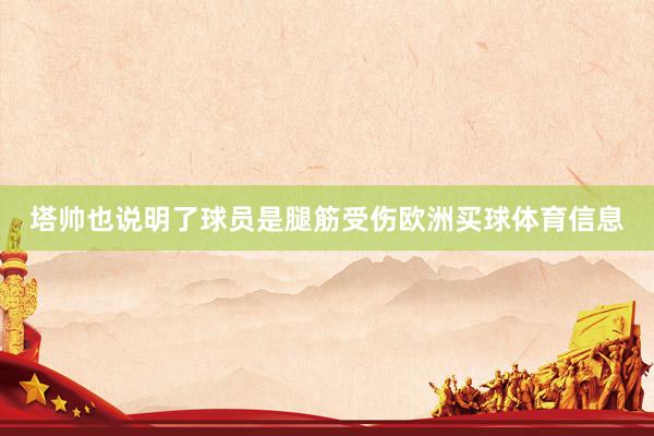 塔帅也说明了球员是腿筋受伤欧洲买球体育信息