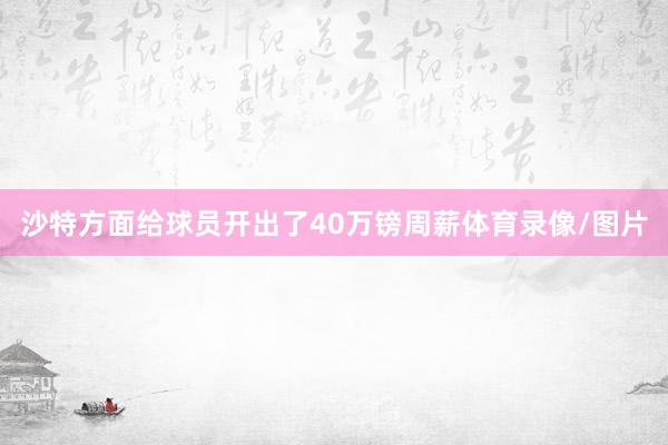 沙特方面给球员开出了40万镑周薪体育录像/图片