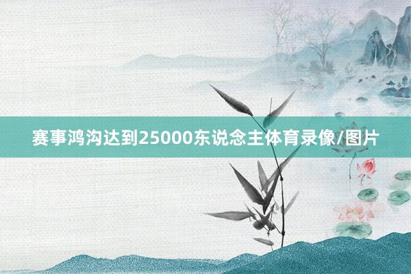 赛事鸿沟达到25000东说念主体育录像/图片