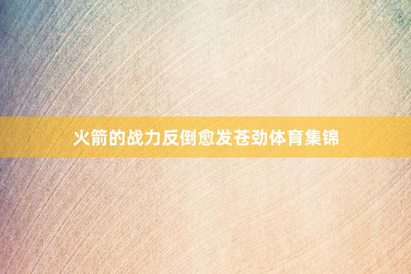 火箭的战力反倒愈发苍劲体育集锦