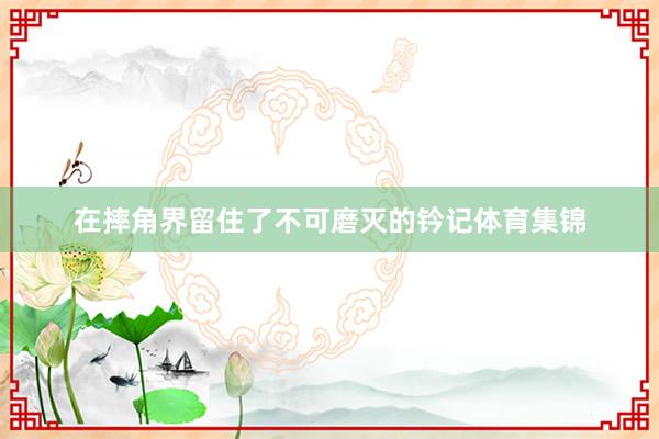 在摔角界留住了不可磨灭的钤记体育集锦