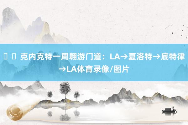 ✈️克内克特一周翱游门道：LA→夏洛特→底特律→LA体育录像/图片