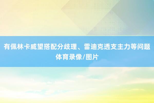 有佩林卡威望搭配分歧理、雷迪克透支主力等问题体育录像/图片