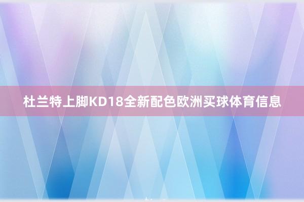 杜兰特上脚KD18全新配色欧洲买球体育信息